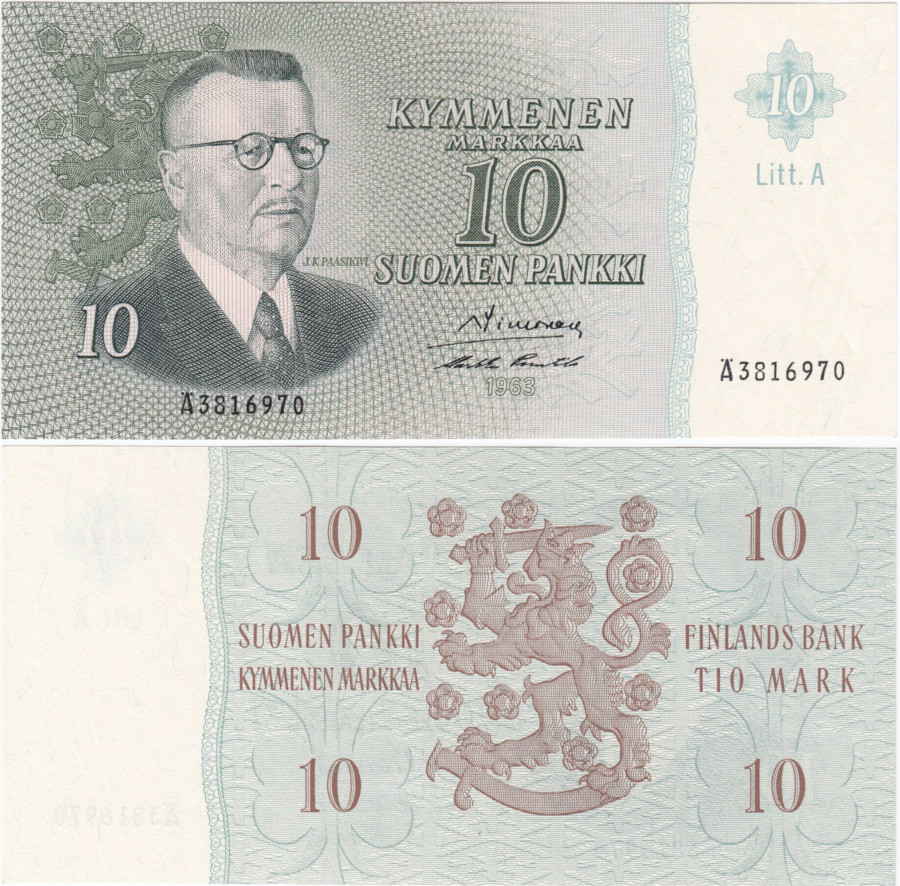 10 Markkaa 1963 Litt.A Ä3816970